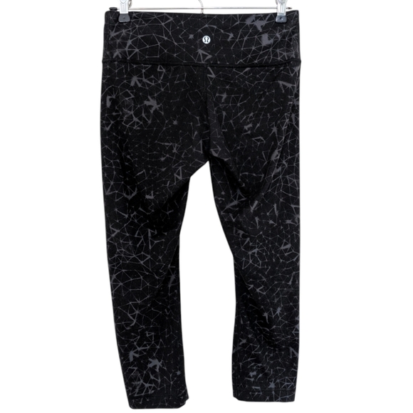 Lululemon Wunder Under Crop II *Full-On Luon Star Crushed Coal Black Women's 6 - Picture 4 of 13